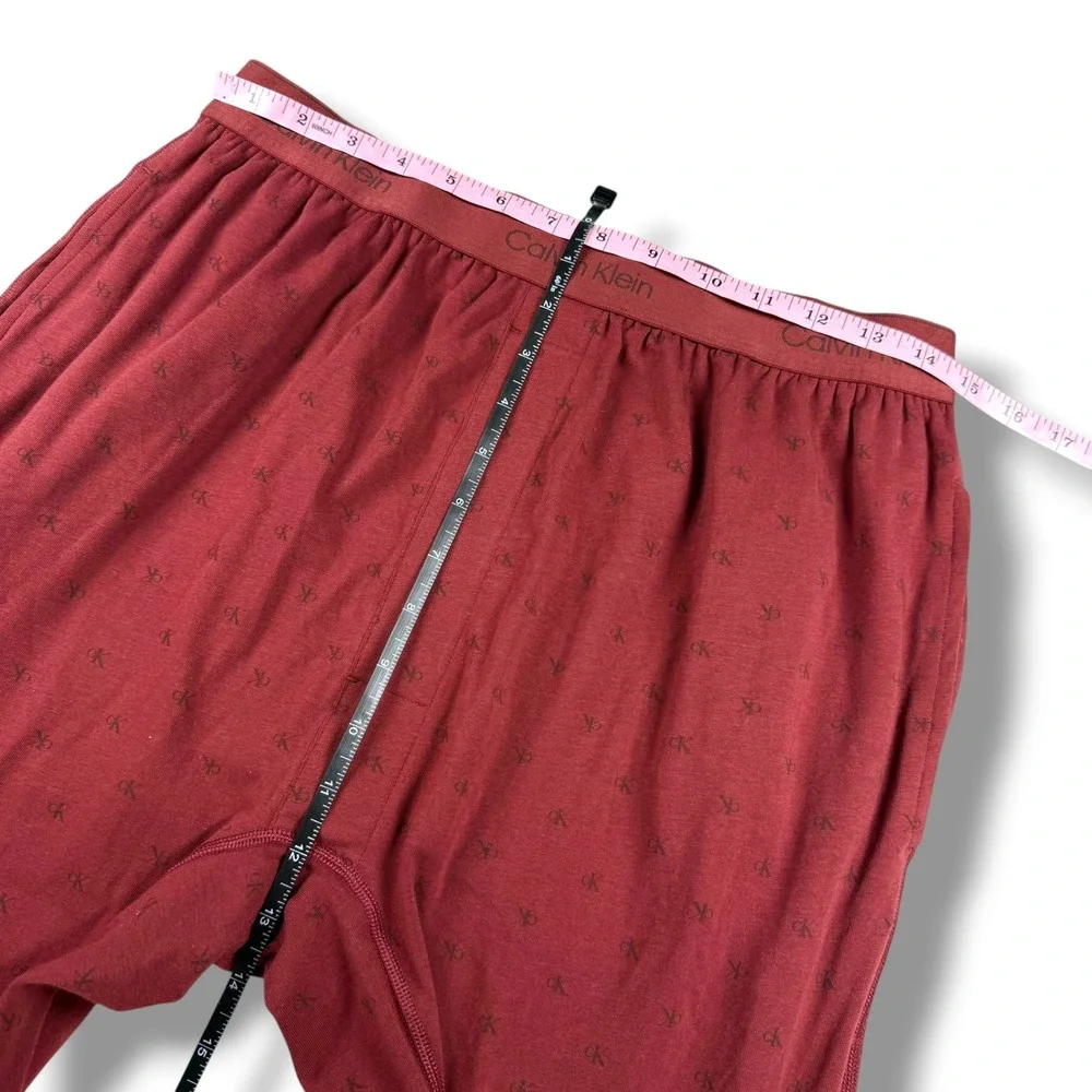Calvin Klein Pajama Jogger Pants Mens Medium‎ M Burgundy Monogram Logo